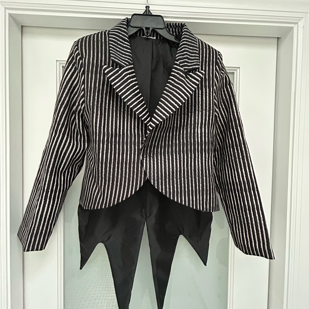 Jack Skellington Striped Black and White Tailcoat Blazer and Top hat